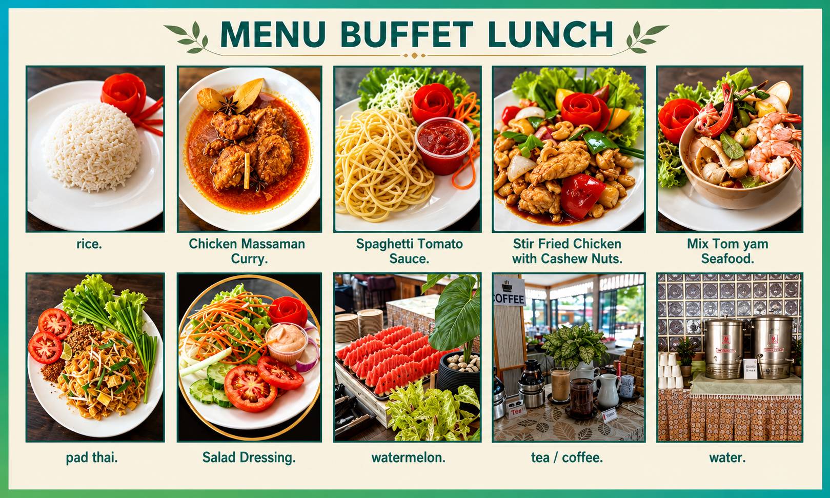 Halal food menu lunch